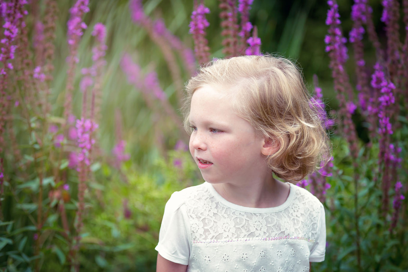Summer outdoor portrait of a little girl
